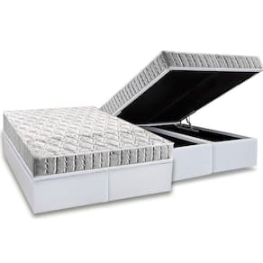 Conjunto Box Baú Queen: Colchão Espuma Anjos D33 Orthosono + Base CRC Courano White(158x198)