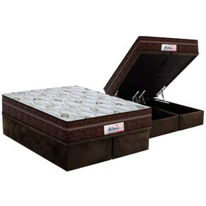 Conjunto Box Baú Queen: Colchão Molas Probel MasterPocket Ensacadas ProDormir Miami + Base CRC Suede Brown(158x198)