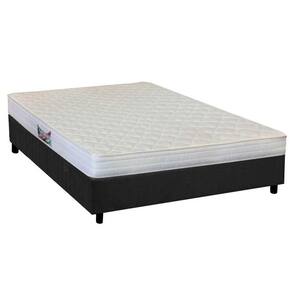 Cama Box Casal: Colchão Anatômico Herval AG65 Frontier + Base CRC Suede Gray(138x188)