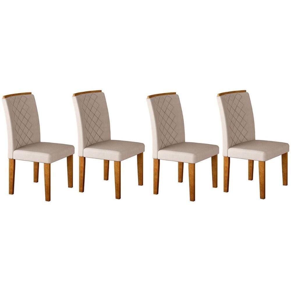 Cadeira Sala de Jantar Jade Kit 4 Un Imbuia/Veludo Creme - Rufato
