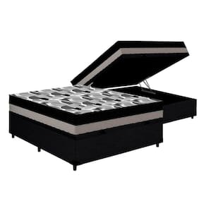 Cama Box Baú Casal: Colchão Anatômico Ortobom D33 / EP ISO 100 Double Face + Base CRC CouranoBlack(138x188x20)