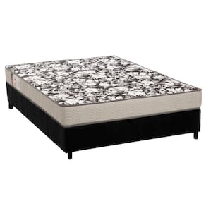 Cama Box Casal: Colchão Espuma Ortobom Physical Ultra Resistente + Base CRC Suede Black(138x188)