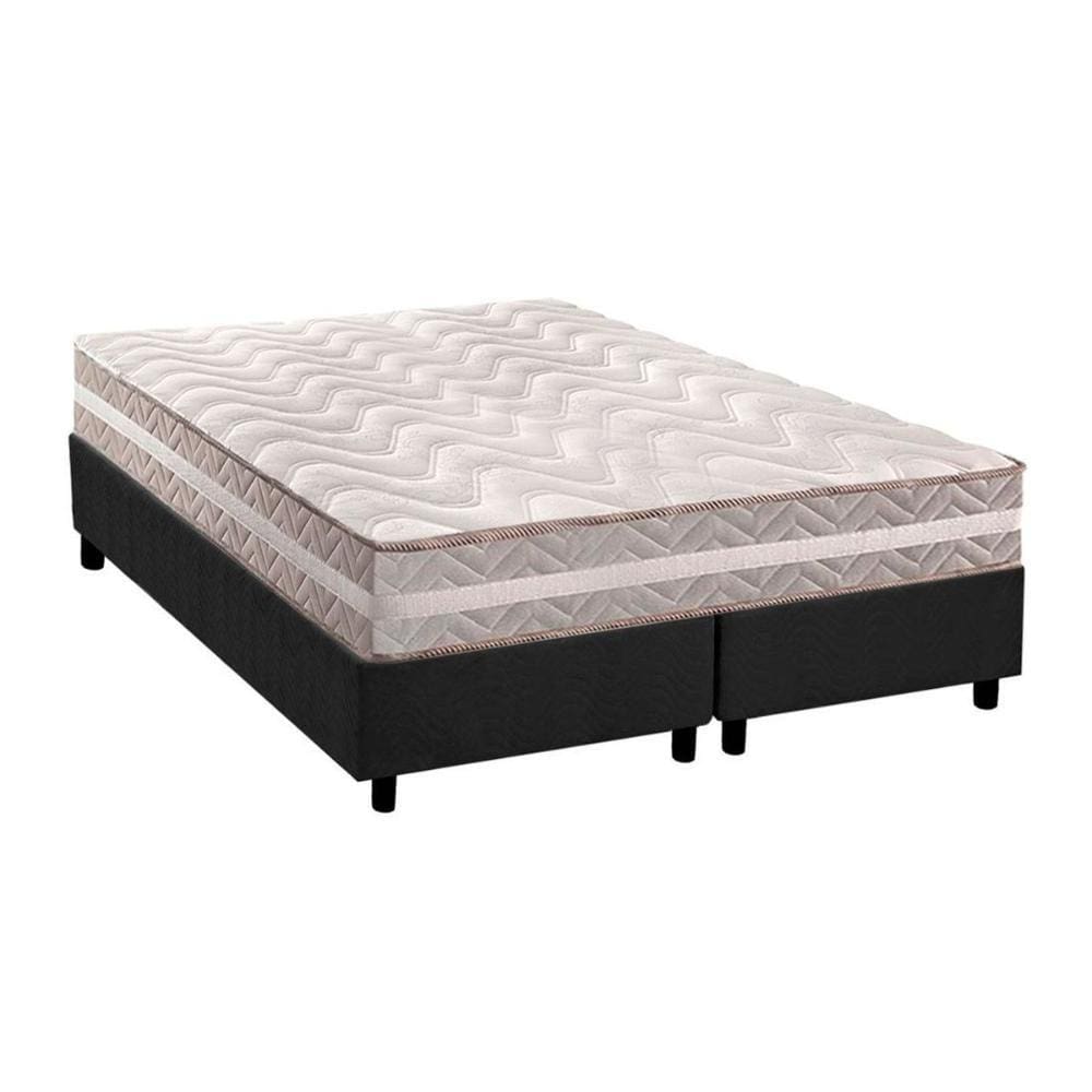 Conjunto Box Queen: Colchão Anatômico Paropas D33/AG65 Confort + Base CRC Suede Gray(158x198)