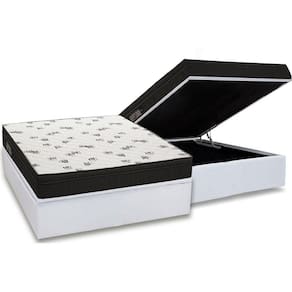 Cama Box Baú Casal: Colchão Espuma D45 Ortobom Light Saúde OrtoPillow + Base CRC Courano White(138x188)