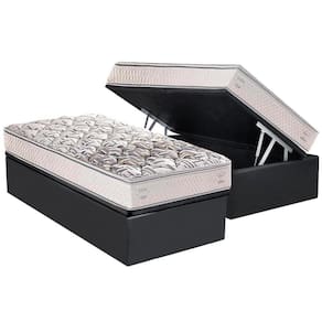 Cama Box Baú Solteiro: Colchão Anatômico Herval AG 65 Santorini C1604 ErgoPlus + Base CRC Suede Gray(88x188)