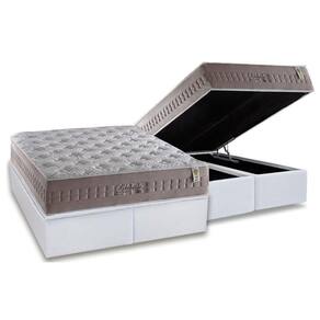 Conjunto Box Baú Queen: Colchão Molas Anjos MasterPocket Ensacadas Richesse + Base CRC Courano White(158x198)