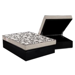 Cama Box Baú Casal: Colchão Espuma Ortobom D26 Physical Ultra Resistente + Base CRC Suede Black(138x188)