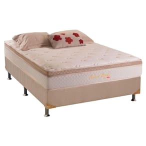 Cama Box Casal: Colchão Molas Ensacadas Herval MasterPocket Pallace Bambu + Base CRC Suede Clean(138x188)