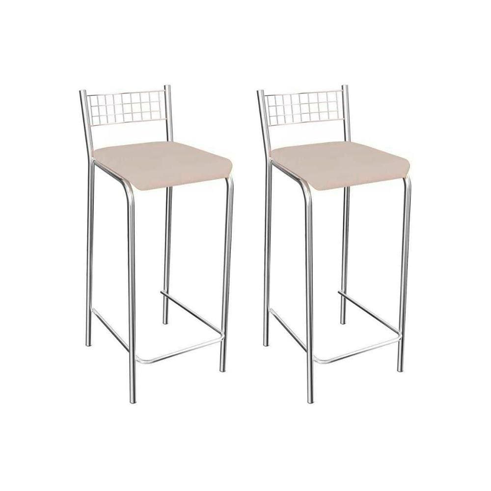 Banqueta Sala de Jantar Gênova 1B705CR 2 Un Cromado/Courano Nude - Kappesberg