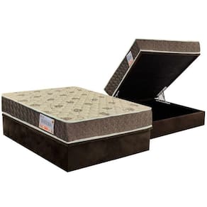 Cama Box Baú Casal: Colchão Anatômico Orthoflex D33 / EP Matera + Base CRC Suede Brown(138x188)