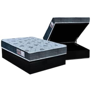 Cama Box Baú Casal: Colchão Anatômico Orthoflex D45 / EP Cecina + Base CRC Suede Black(138x188)