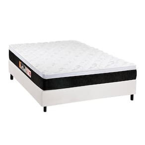 Conjunto Box Casal: Colchão Espuma Castor D45 Black e White Air + Base CRC Courano White(138x188)