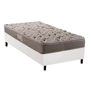 Conjunto Box Solteiro: Colchão Anatômico Herval AG65 Fort + Base CRC Suede White(88x188)