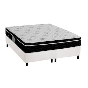 Conjunto Box Queen: Colchão Molas Ortobom Nanolastic Physical Spring + Base CRC Courano White(158x198)