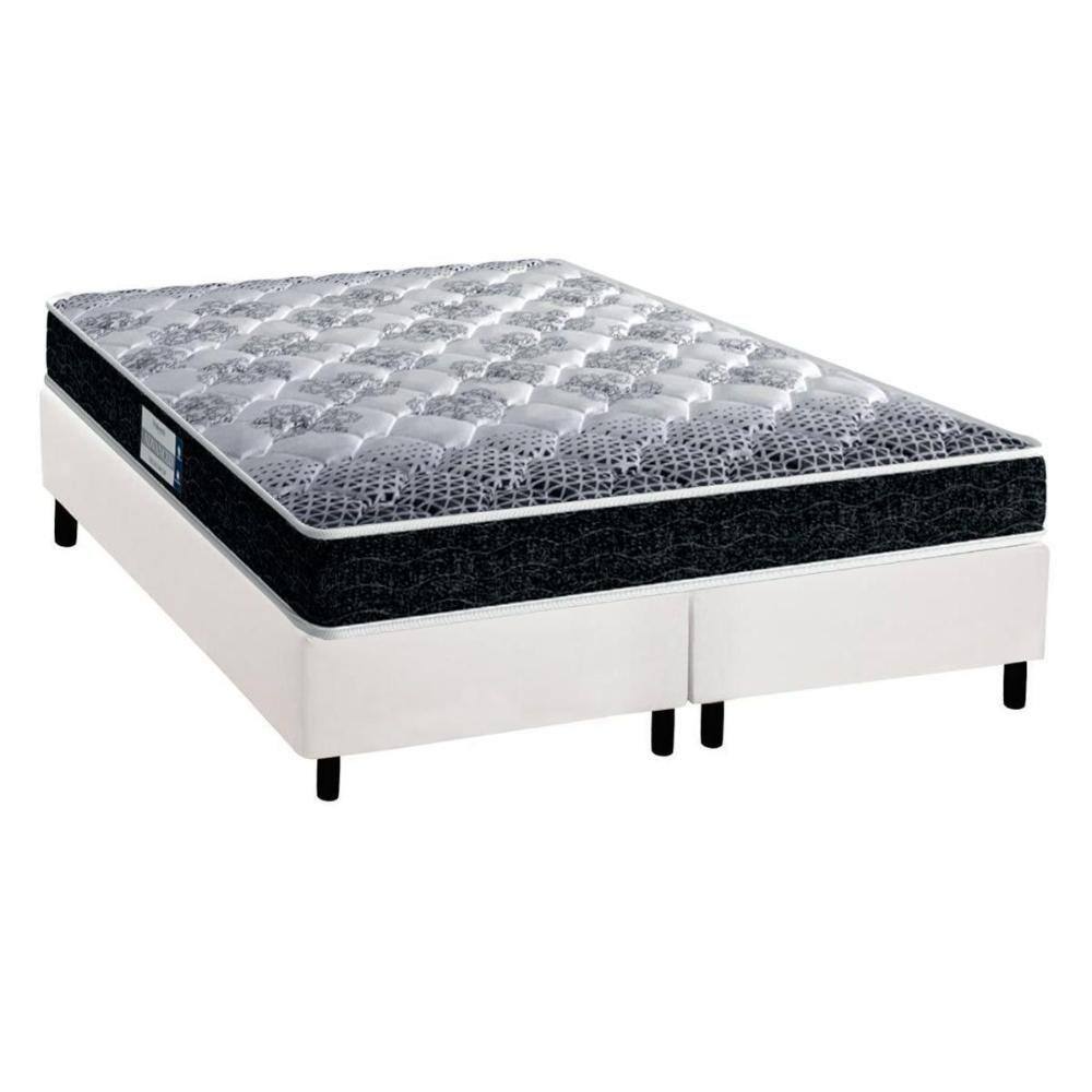 Conjunto Box Queen: Colchão Anatômico Probel D33/EP Advanced Tech1500 + Base CRC Suede White(158x198)