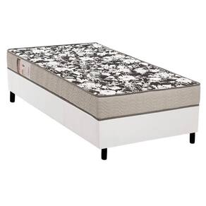 Conjunto Box Solteiro: Colchão Espuma Ortobom Physical Ultra Resistente + Base CRC Courano White(88x188)