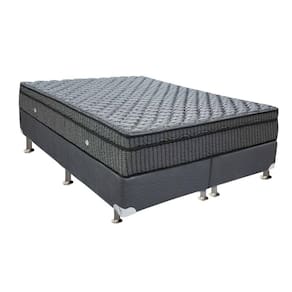Conjunto Box Queen: Colchão Molas Ortobom Hotelaria Nanolastic Orthotel Superluxo + Base CRC Suede Gray(158x198)