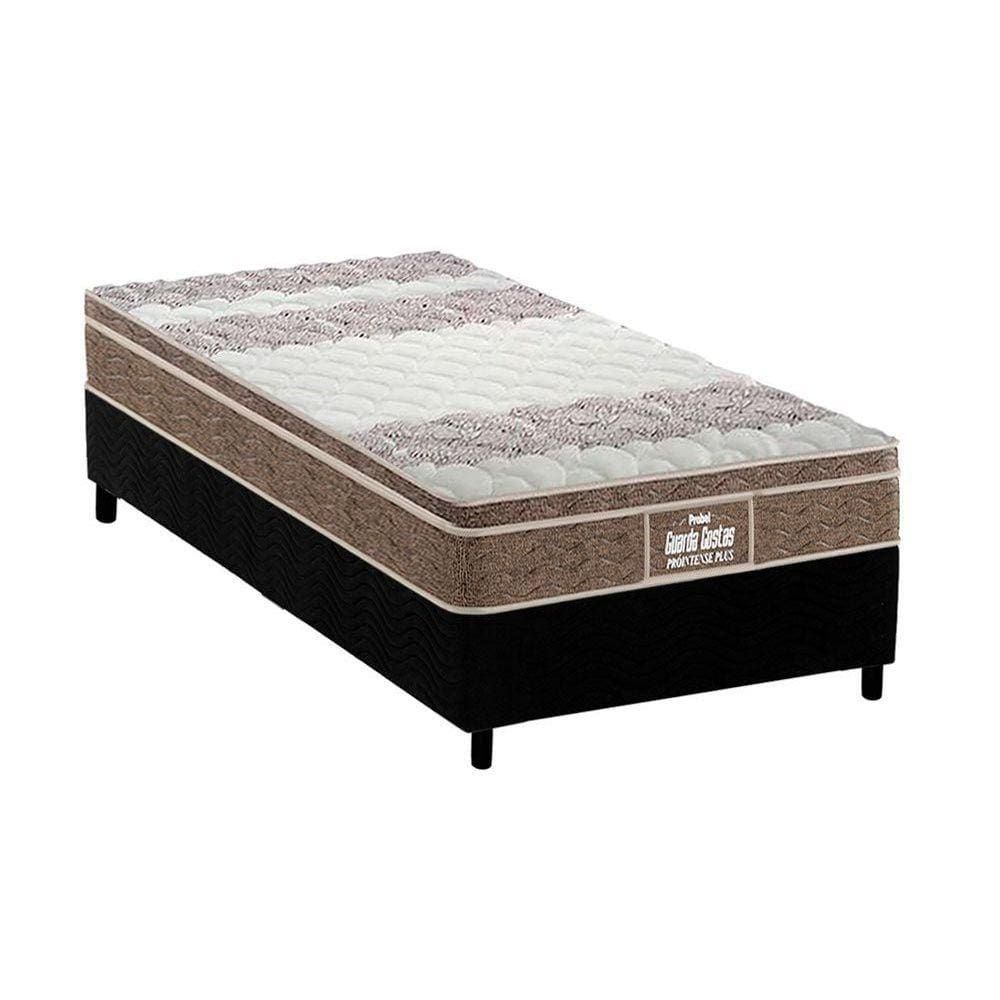Conjunto Box Solteiro: Colchão Anatômico Probel D33/EP Guarda Costas Próintense Plus + Base CRC Suede Black(88x188)