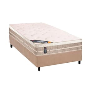 Conjunto Box Solteiro: Colchão Molas Castor Tecnopedic Premium + Base CRC Suede Clean(88x188)