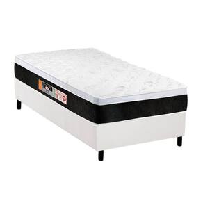 Conjunto Box Solteiro: Colchão Espuma Castor D45 Black e White Air + Base CRC Courano White(88x188)
