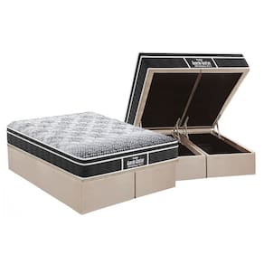 Cama Box Baú Queen: Colchão Anatômico Probel D28 / EP Guarda Costas PróMiddle Plus + Base CRC Suede Clean(158x198)
