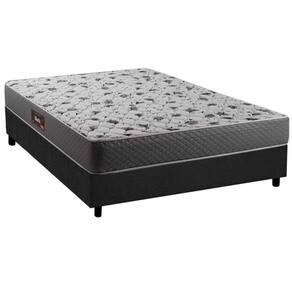 Conjunto Box Casal: Colchão Anatômico Herval D28/AG65 Black + Base CRC Suede Gray(138x188)