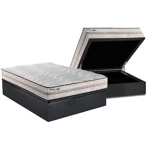 Conjunto Box Baú Casal: Colchão Espuma Paropas D33 Pasquale Plus + Base CRC Suede Gray(138x188)