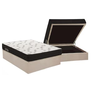 Conjunto Box Baú Casal: Colchão Espuma Ortobom D45 New Top Double Face + Base CRC Suede Clean(138x188)