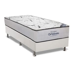 Conjunto Box Solteiro: Colchão Espuma Ortobom D45 High Foam + Base CRC Courano White(88x188)