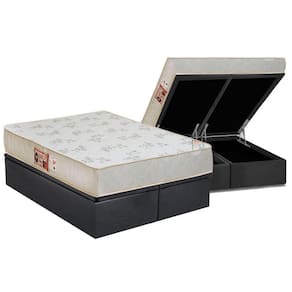 Conjunto Box Baú King: Colchão Espuma Castor D33 Sleep Max Relax + Base CRC Suede Gray(193x203)