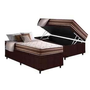 Conjunto Box Baú Solteiro: Colchão Molas Anjos MasterPocket Ensacadas Duo Sono + Base CRC Courano Brown(88x188)