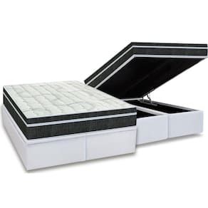 Conjunto Box Baú Queen: Colchão Molas Orthoflex Bonnel Venezia + Base CRC Courano White(158x198)