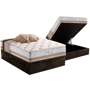 Conjunto Box Baú Casal: Colchão Molas Herval Maxspring Spain + Base CRC Suede Brown(138x188)