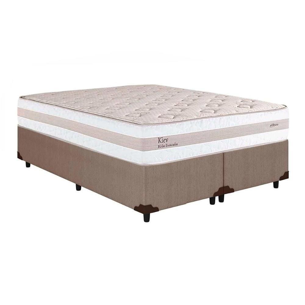 Conjunto Box Queen: Colchão Molas Herval MasterPocket Ensacadas Kiev + Base CRC Courano Clean(158x198)