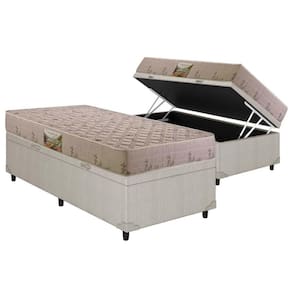 Conjunto Box Baú Solteiro: Colchão Espuma Herval D33 Cannes Double Face + Base CRC Courano Clean(88x188)