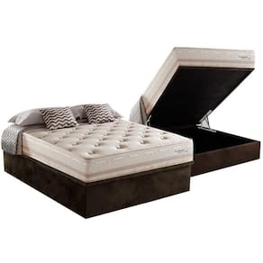 Conjunto Box Baú Casal: Colchão Molas Herval Maxspring Scotland + Base CRC Suede Brown(138x188)