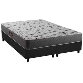 Conjunto Box Queen: Colchão Anatômico Herval D28/AG65 Black + Base CRC Suede Gray(158x198)