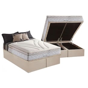 Conjunto Box Baú Queen: Colchão Molas Herval Maxspring American + Base CRC Suede Clean(158x198)