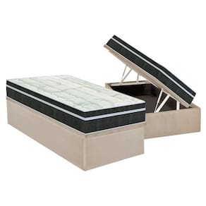 Conjunto Box Baú Solteiro: Colchão Molas Orthoflex Bonnel Venezia + Base CRC Suede Clean(88x188)