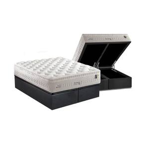 Conjunto Box Baú Queen: Colchão Molas Anjos MasterPocket Ensacadas Impresisone + Base CRC Suede Gray(158x198)