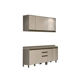 Cozinha Completa Connect 6 Peças (2Armário+2Balcões+1Paneleiro+1Complemento) C6P06 Duna/Cristal - Henn