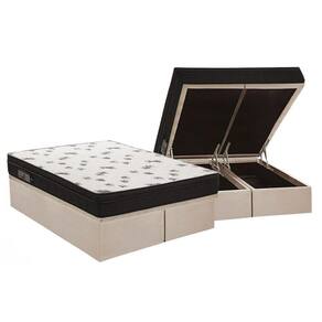 Conjunto Box Baú Queen: Colchão Espuma Ortobom D45 New Top Double Face + Base CRC Suede Clean(158x198)
