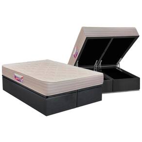 Conjunto Box Baú King: Colchão Espuma Herval D45 New Top Double Face + Base CRC Courano Gray(193x203)