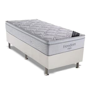 Conjunto Box Solteiro: Colchão Molas Ortobom SuperPocket Freedom + Base CRC Courano White(88x188)