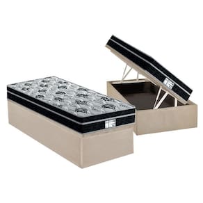 Conjunto Box Baú Solteiro: Colchão Molas Probel Prolastic ProDormir Born + Base CRC Suede Clean(88x188)