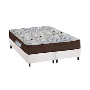 Cama Box Queen: Colchão Anatômico Ortobom D45/EP Fort Tech ISO 150 Mega Firme + Base CRC Suede White(158x198)