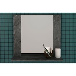 Armário de Banheiro c/Espelho Suspenso BN3610 60cm cor Mármore Lunar - Tecno Mobili