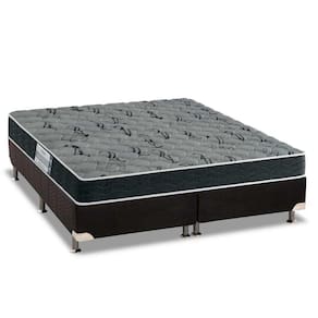 Cama Box Queen: Colchão Espuma D33 Probel ProDormir Advanced Mega Resistente + Base CRC Suede Black(158x198)