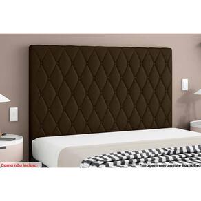 Cabeceira Cama Box Estofada Queen Queen Camponesa Plus Veludo Cacau - Simbal