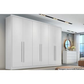 Guarda Roupa Casal 6 Portas e 6 Gavetas Robust Plus Branco - Novo Horizonte